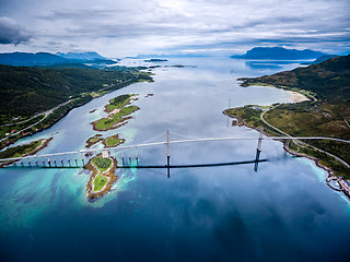 Image showing Tjeldsundbrua bridge in Norway