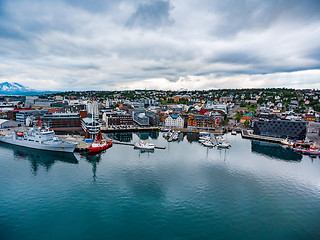 Image showing View of a marina in Tromso, North Norway