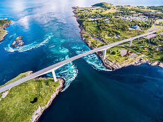 Image showing Whirlpools of the maelstrom of Saltstraumen, Nordland, Norway