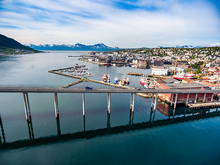 Image showing Bridge of city Tromso, Norway