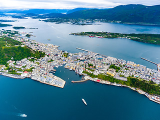 Image showing City of Alesund Norway Aerial footage