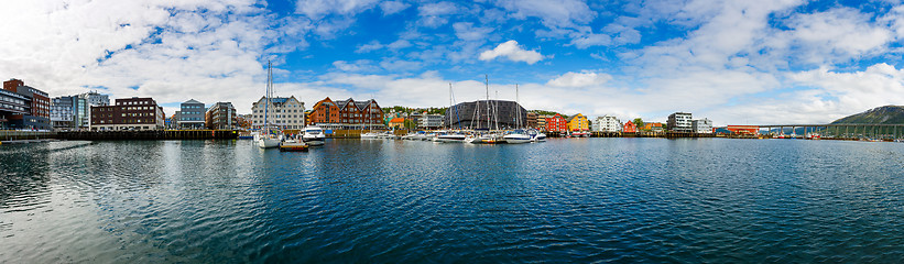 Image showing View of a marina in Tromso, North Norway