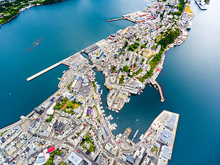 Image showing City of Alesund Norway Aerial footage