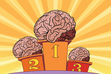 Image showing The human brain on sports podium