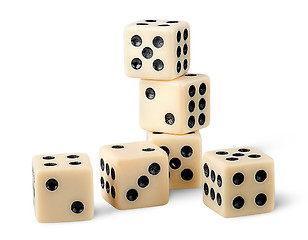 Image showing Six gaming dice