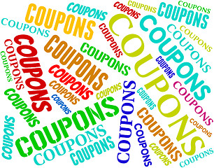 Image showing Coupons Words Means Saving Money And Couponing