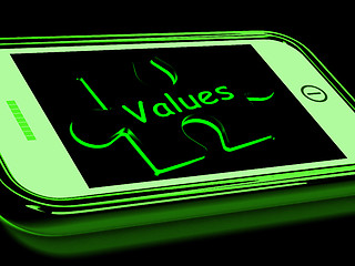 Image showing Values On Smartphone Showing Principles