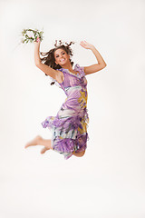 Image showing Young Woman With Flower Garland