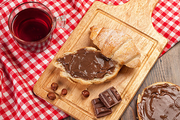 Image showing Coffee, Bread And Chocolate