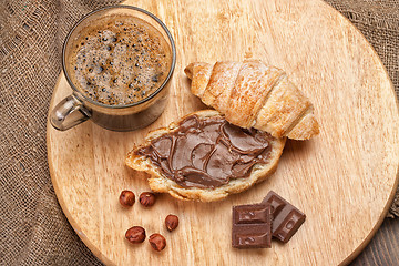 Image showing Coffee, Bread And Chocolate