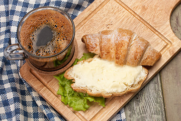 Image showing Bread, Butter And Coffee