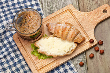 Image showing Bread, Butter And Coffee
