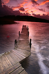 Image showing View on a beautiful  lake in scandinavia in denmark 