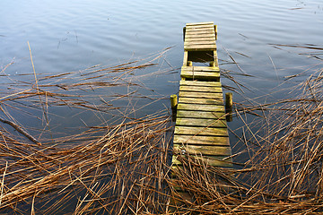 Image showing View on a beautiful  lake in scandinavia in denmark 