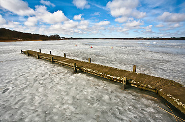 Image showing View on a beautiful  lake in scandinavia in denmark 