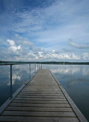 Image showing View on a beautiful  lake in scandinavia in denmark 