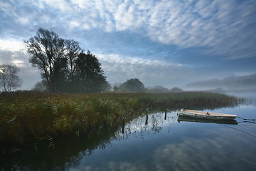 Image showing View on a beautiful  lake in scandinavia in denmark 