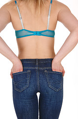 Image showing Back of woman in jeans.