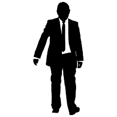 Image showing Silhouette businessman man in suit with tie on a white background. illustration