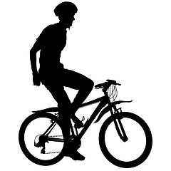 Image showing Silhouette of a cyclist male. illustration