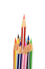 Image showing Red color pencil standing out