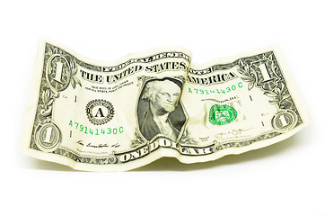 Image showing Crumple wrinkled dollar