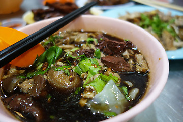 Image showing Penang duck kway chap, noodle rolls in soup