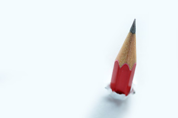 Image showing Red pencil and white torn paper