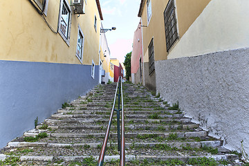 Image showing Old stairs in Lisbon  