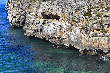 Image showing Rocky Coast Extending into the Sea