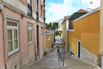 Image showing Street  in old town of Lisbon, Portugal