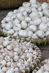 Image showing Garlic at a market