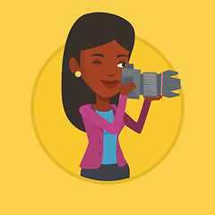 Image showing Photographer taking photo vector illustration.