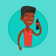 Image showing Young man drinking soda vector illustration.