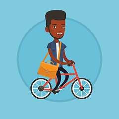 Image showing Man riding bicycle vector illustration.