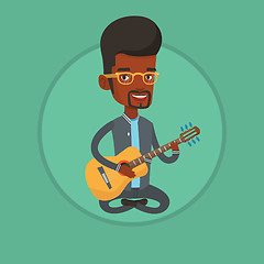 Image showing Man playing acoustic guitar vector illustration.