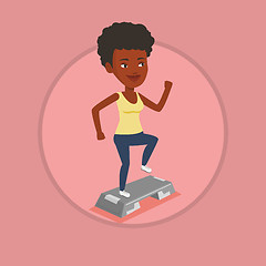 Image showing Woman exercising on steeper vector illustration.