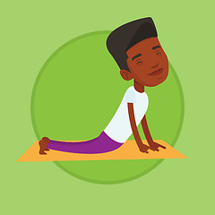 Image showing Man practicing yoga upward dog pose.