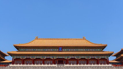 Image showing Traditional Chinese building under blue sky