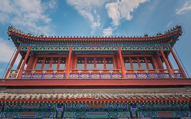 Image showing Traditional Chinese building under blue sky