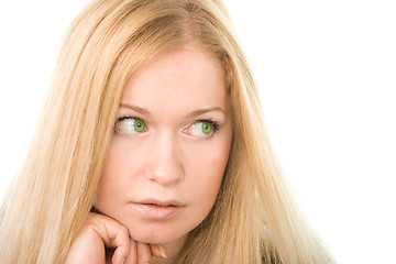 Image showing green-eyed woman