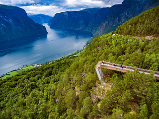 Image showing Stegastein Lookout Beautiful Nature Norway.