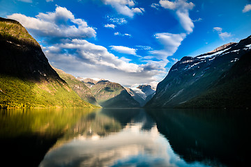 Image showing lovatnet lake Beautiful Nature Norway.