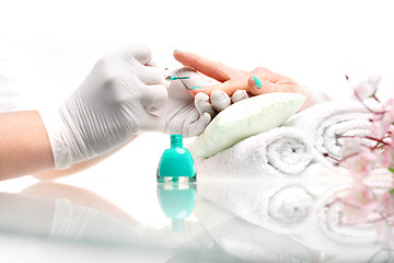 Image showing Hybrid manicure, beauty salon