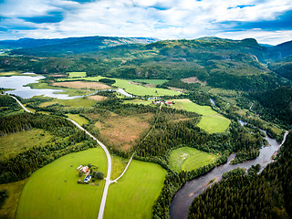 Image showing Beautiful Nature Norway aerial photography.