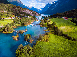 Image showing Beautiful Nature Norway aerial photography.