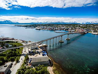 Image showing Bridge of city Tromso, Norway