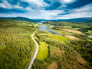 Image showing Beautiful Nature Norway aerial photography.