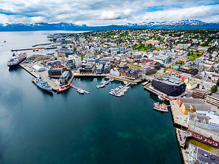 Image showing View of a marina in Tromso, North Norway