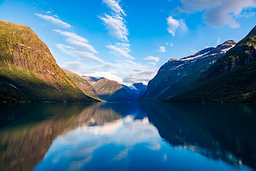 Image showing lovatnet lake Beautiful Nature Norway.